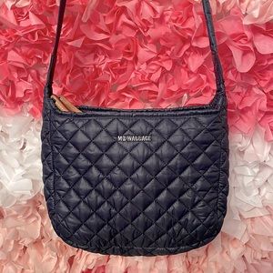 MZ Wallace Dawn Small Parker Deluxe Navy Crossbody Handbag Purse